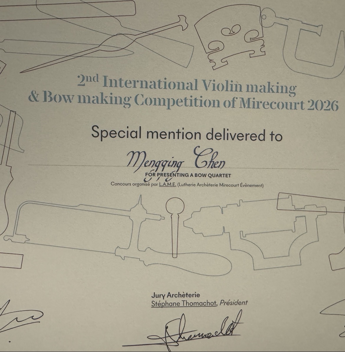Competition Award Certificate